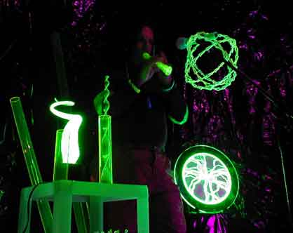 Translucent Dayglo Lime Green Plastic 
  photo by Dan Riedel